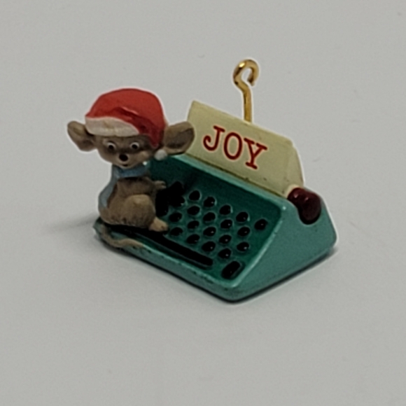 Hallmark‎ Type of Joy 1990 Mouse With Typewriter Miniature Keepsake Ornament - Picture 4 of 7